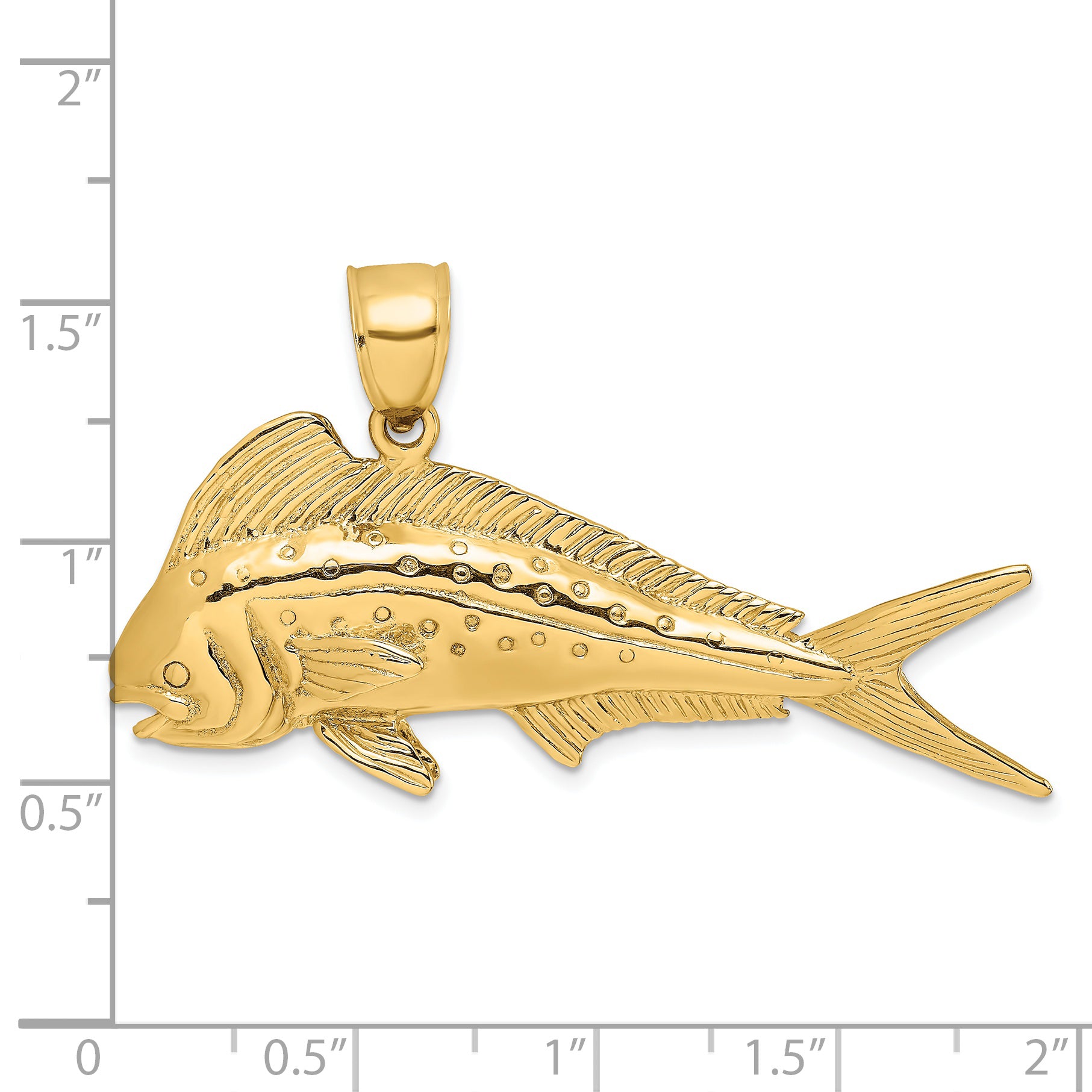 14K 3-D Female Dorado (Mahi-Mahi) Charm