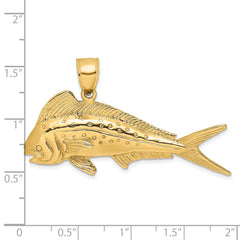 14K 3-D Female Dorado (Mahi-Mahi) Charm