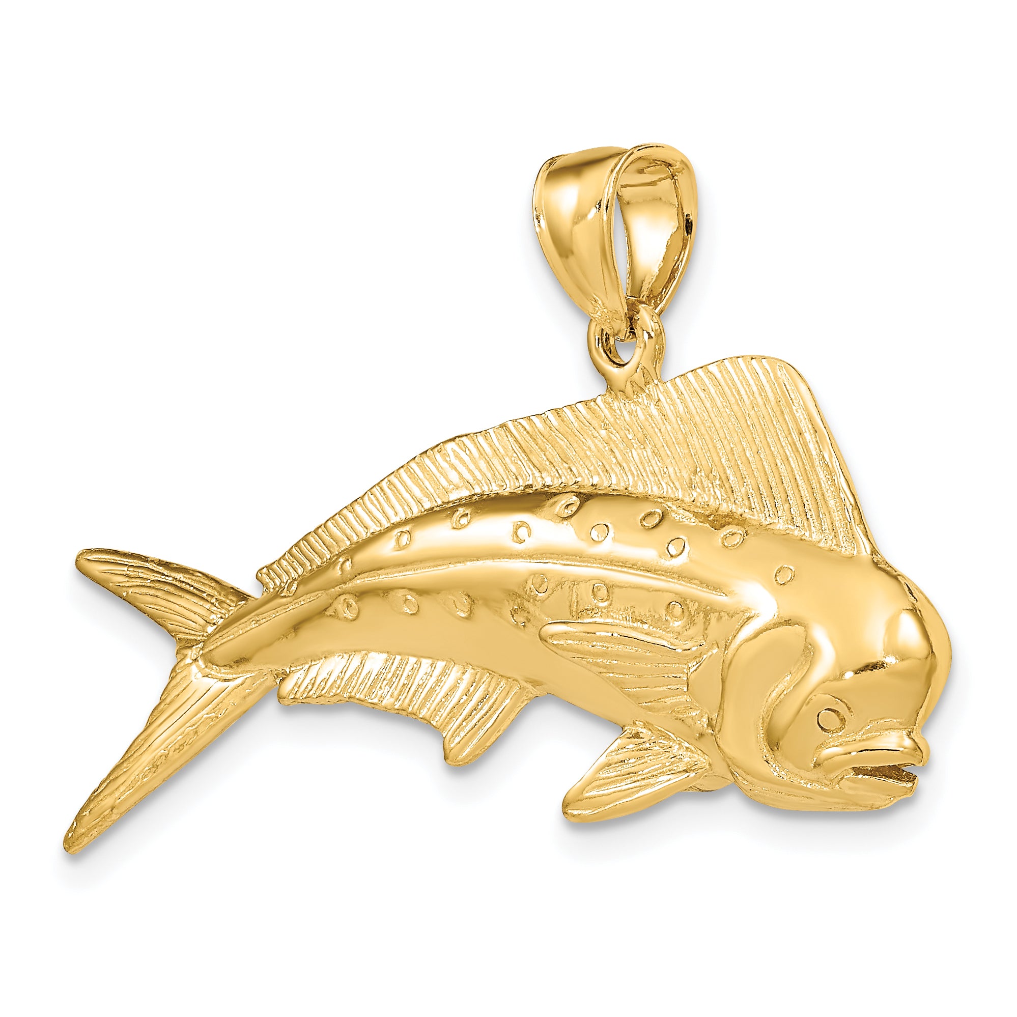 14K 3-D Male Dorado (Mahi-Mahi) Charm