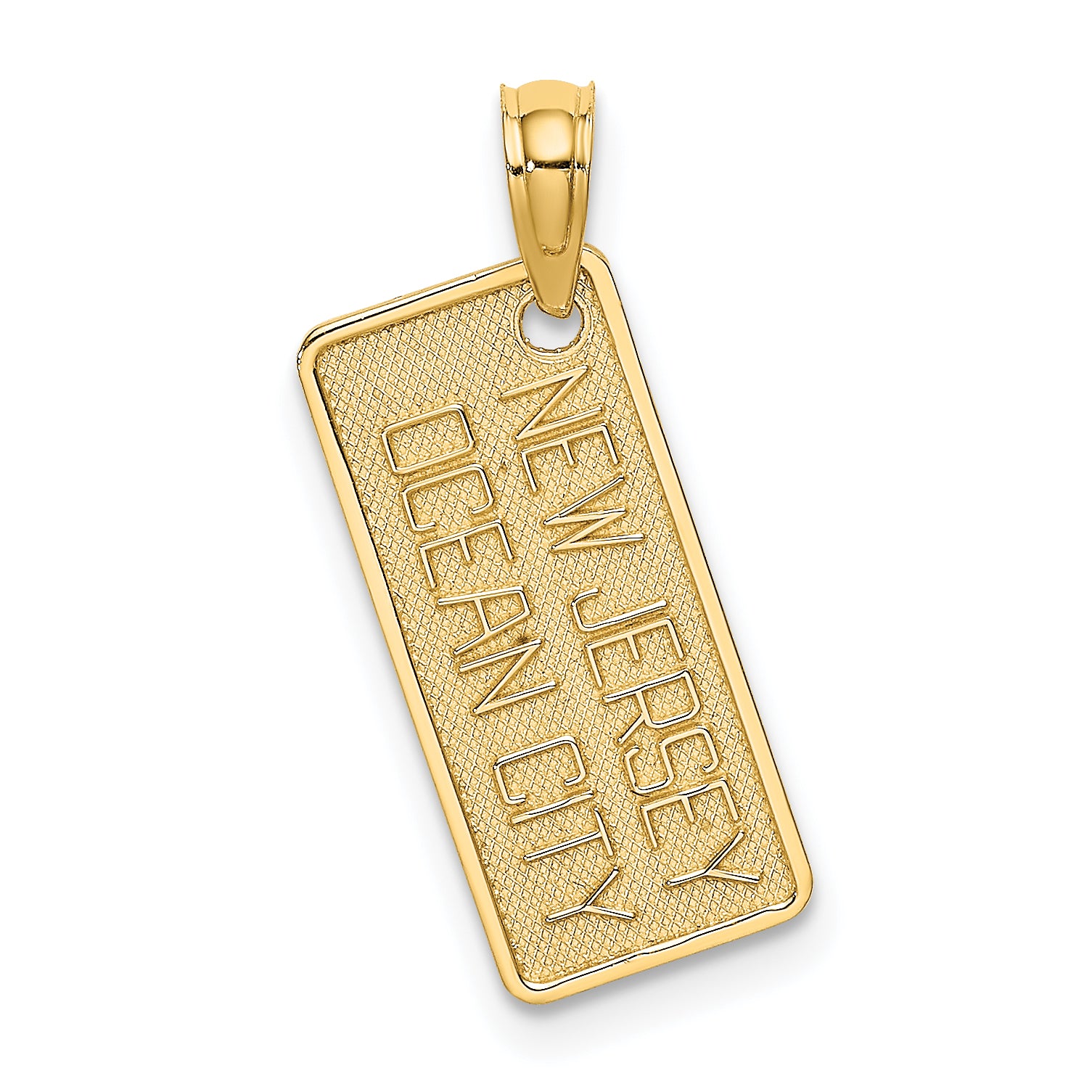 14K Texture Small OCEAN CITY, NEW JERSEY License Plate Charm Main image
