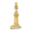 14K 2-D Polished and Textured Lighthouse Charm