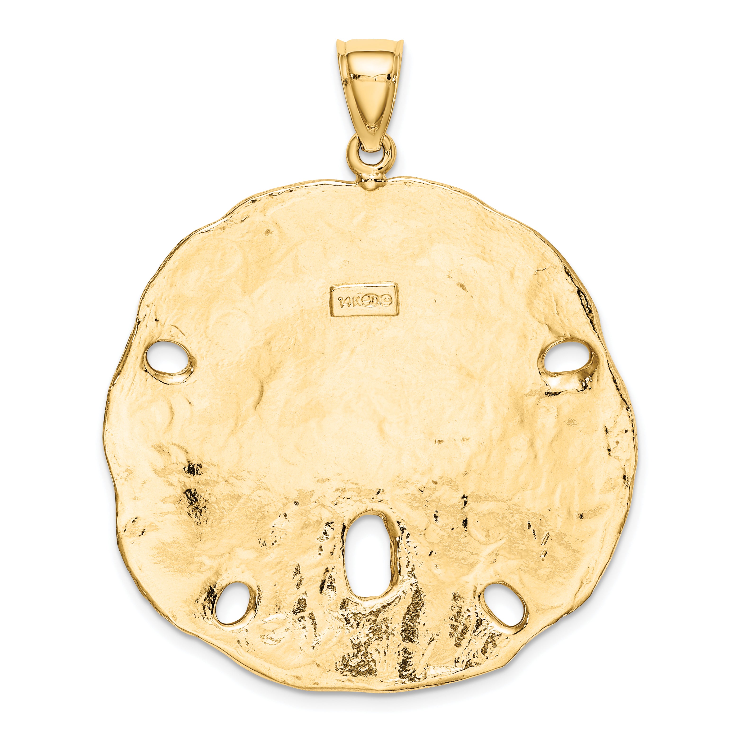 14K Polished Large Sand Dollar Charm
