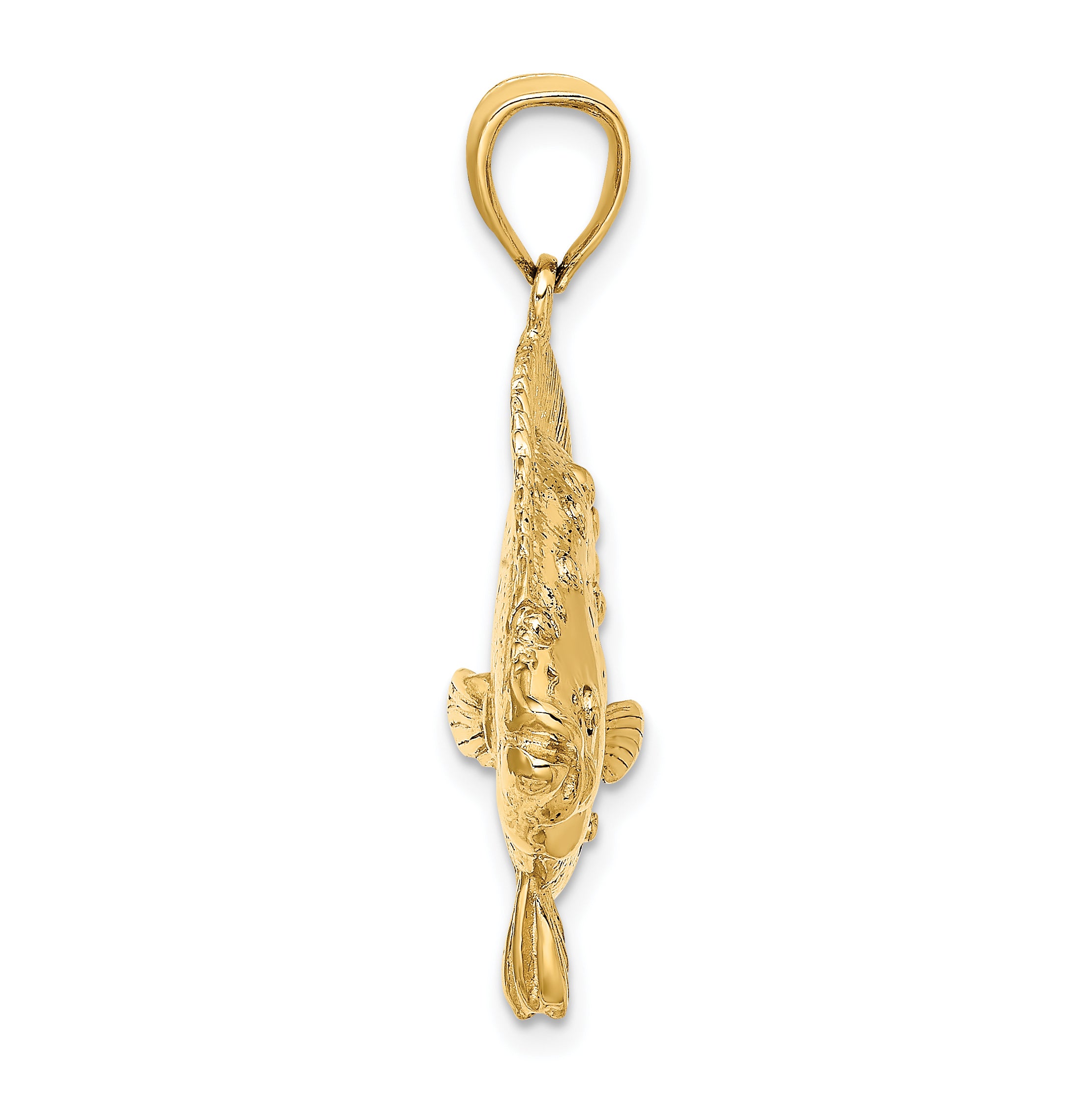 14K 3-D Flounder Fish Charm Secondary image