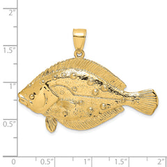 14K 3-D Flounder Fish Charm