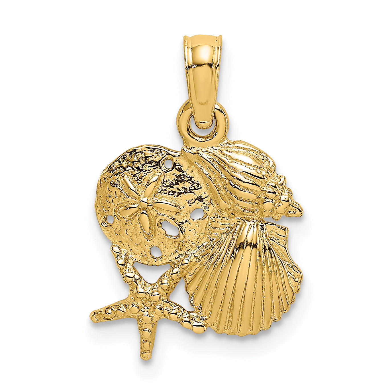14K Four Shell Cluster Charm Main image