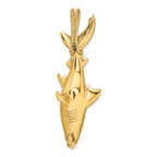 14K 3-D Hammerhead Shark w/ Rope Bail Charm