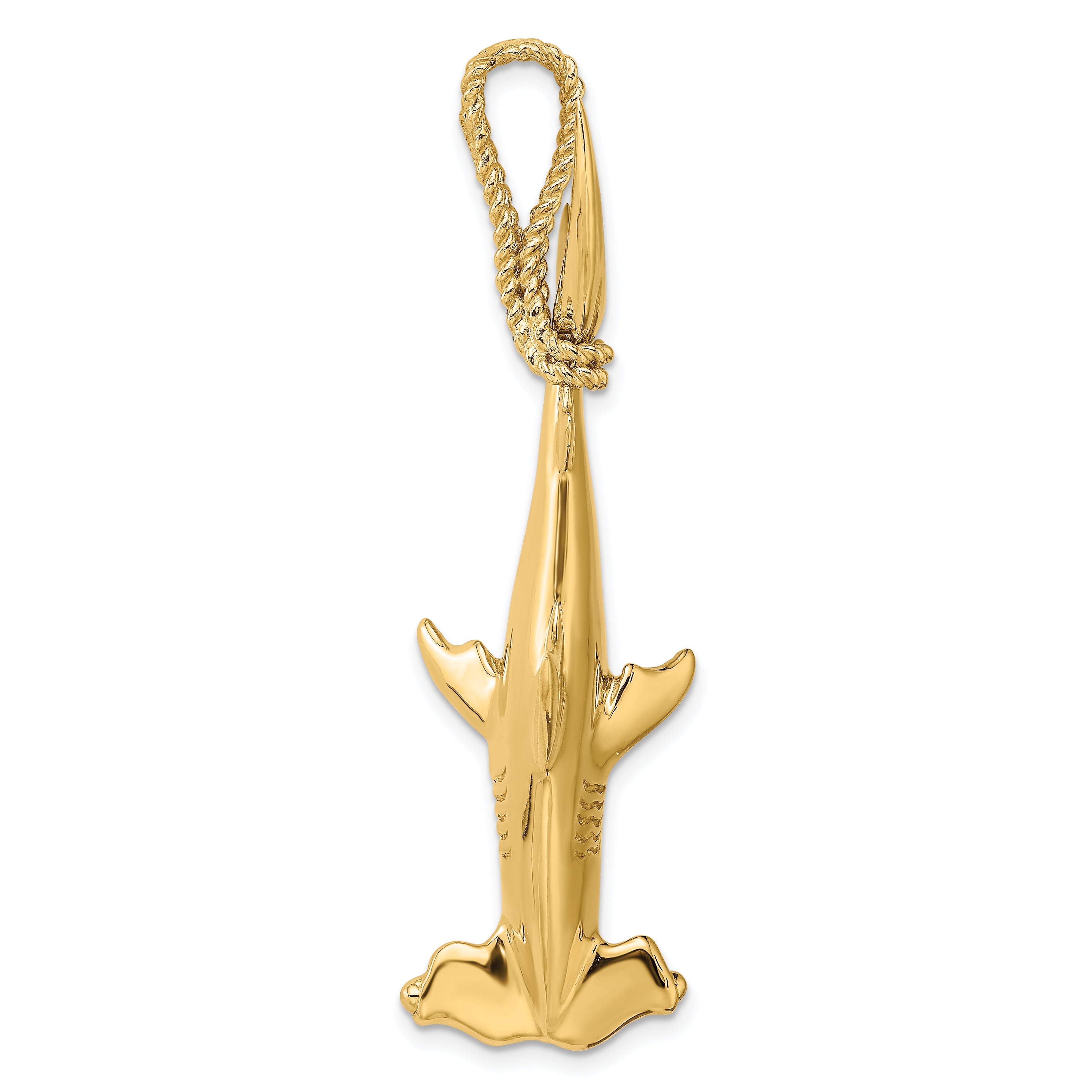 14K 3-D Hammerhead Shark w/ Rope Bail Charm Main image