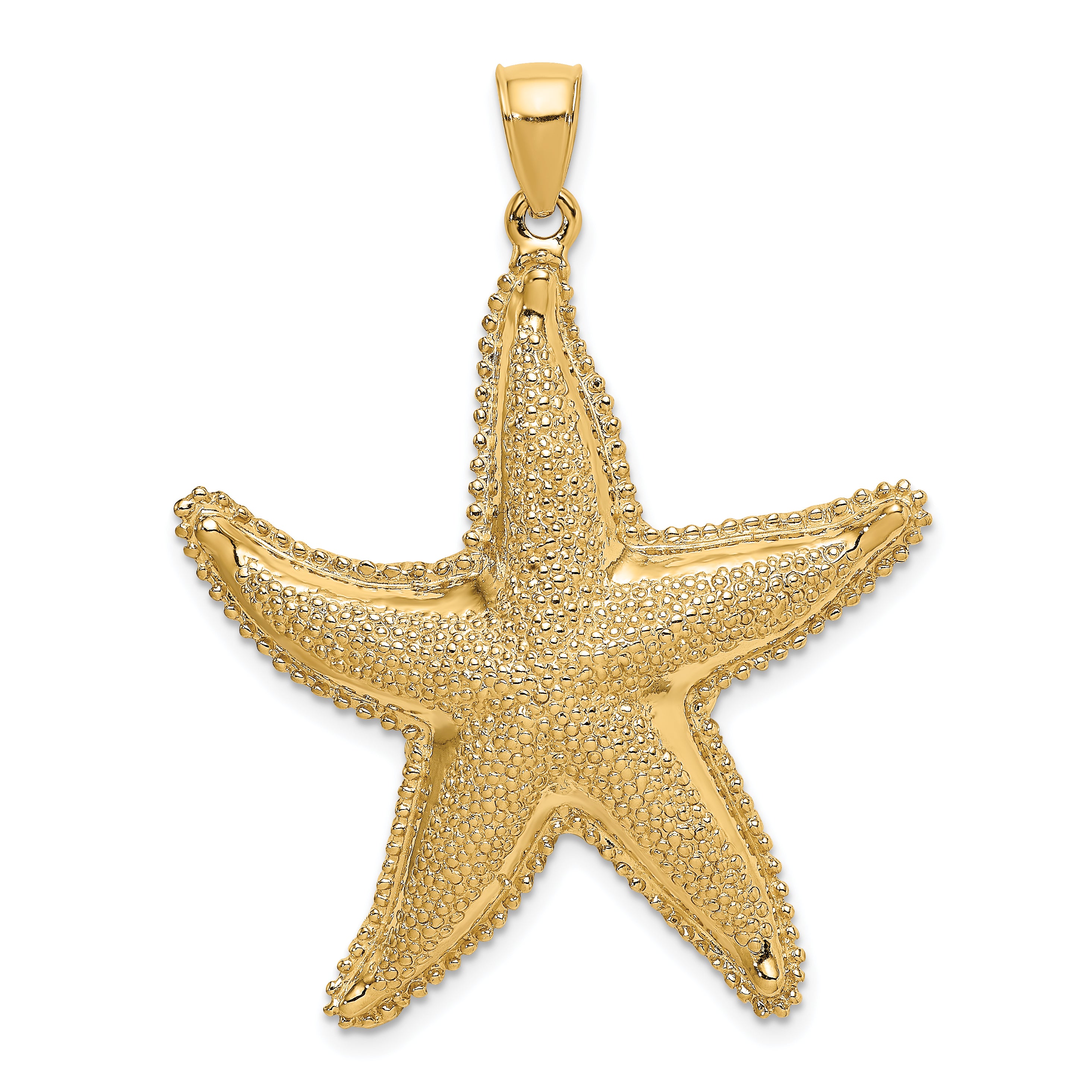 14K Textured Starfish Charm