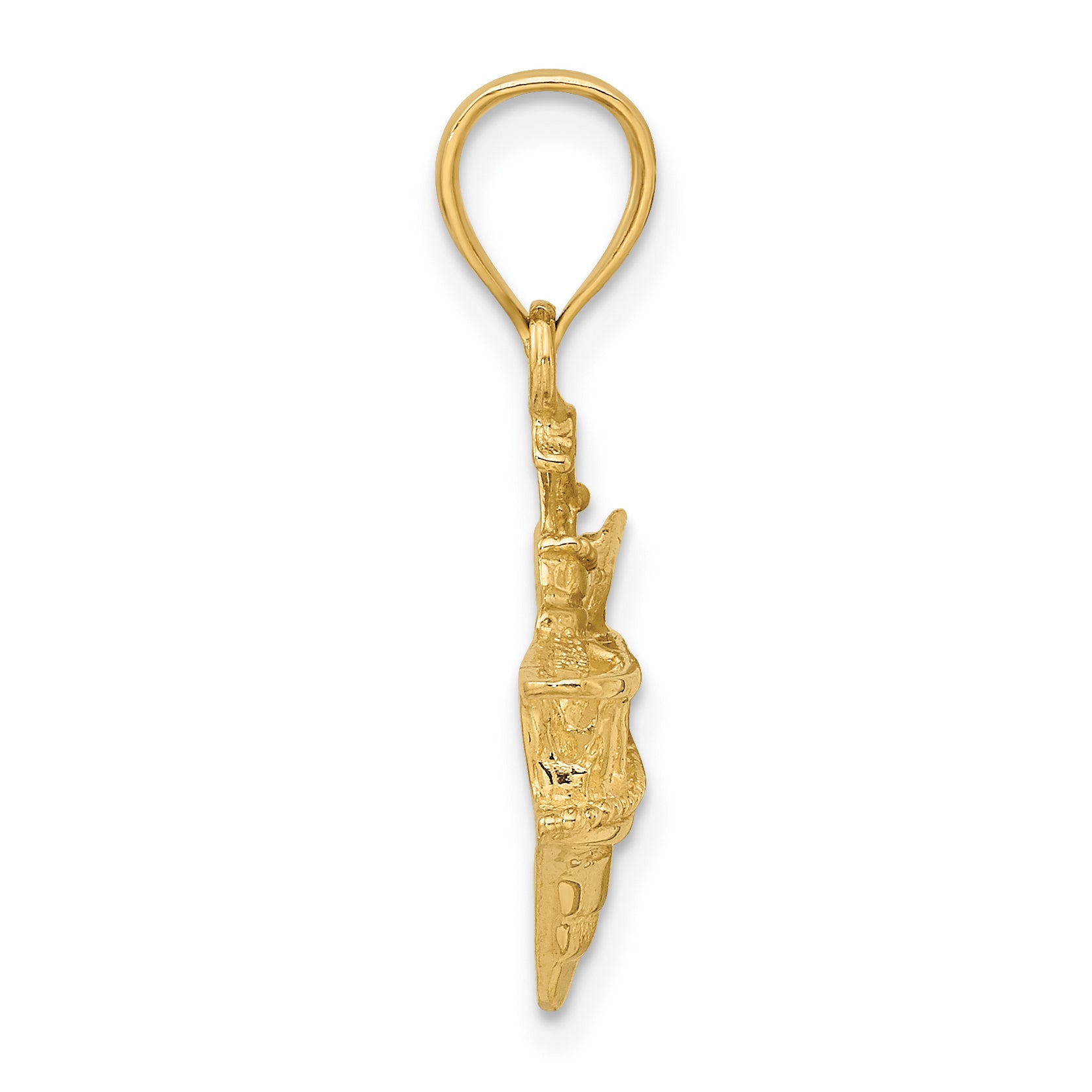 14K 2-D Fishing Boat Charm Secondary image