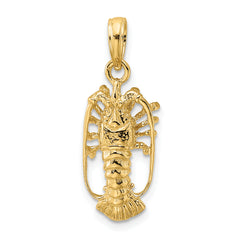 14K Florida Lobster with Out Claws Charm