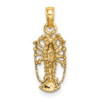 14K Florida Lobster with Out Claws Charm