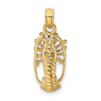 14K Florida Lobster with Out Claws Charm