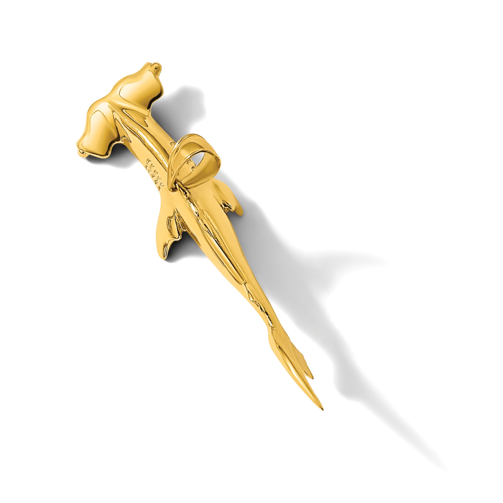 14K 3-D Hammerhead Shark Charm