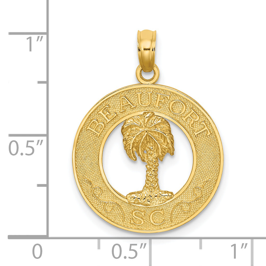 14K BEAUFORT SC Palm Tree Charm