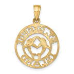 14K ST. GEORGE ISLAND w/DOLPHINS Circle Charm