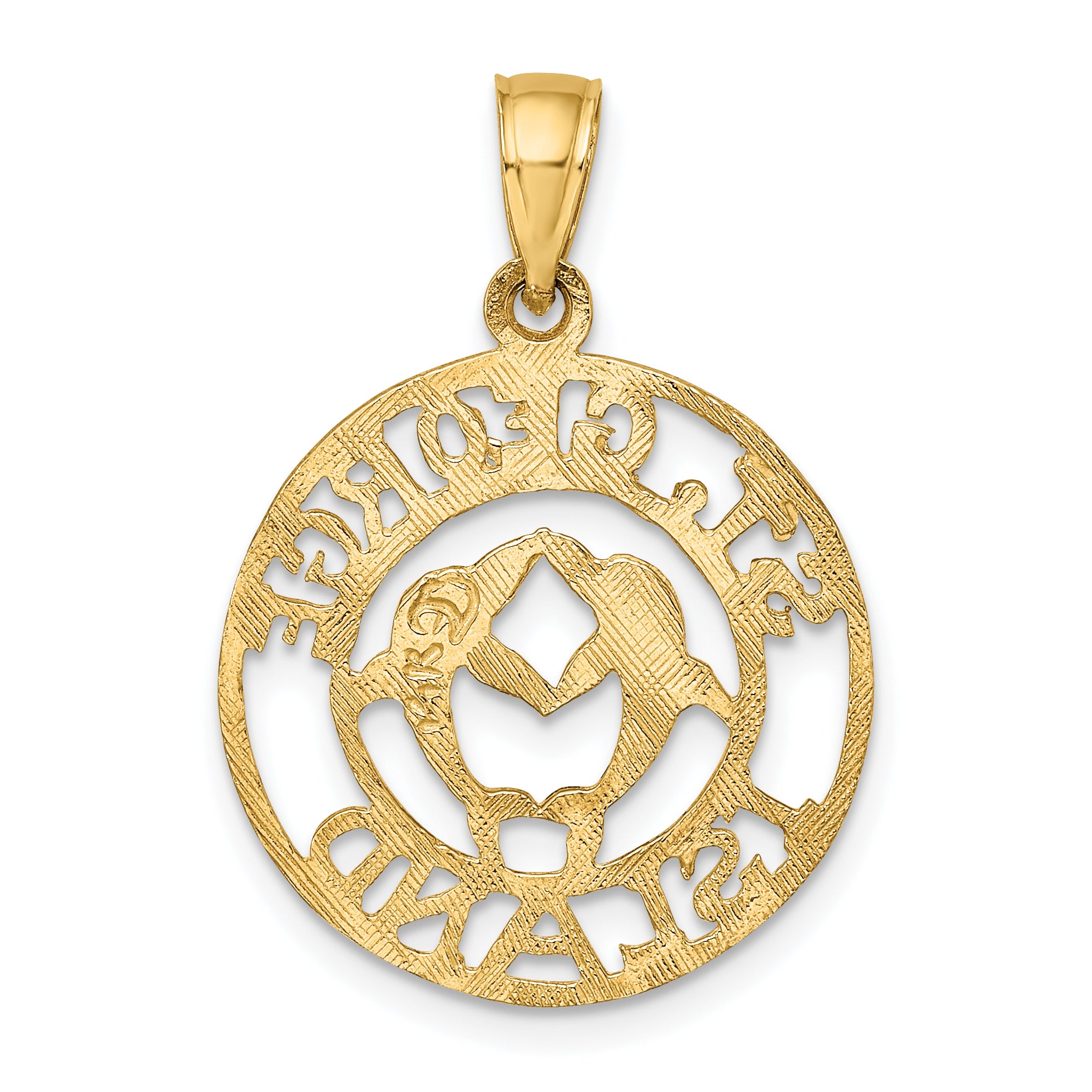 14K ST. GEORGE ISLAND w/DOLPHINS Circle Charm