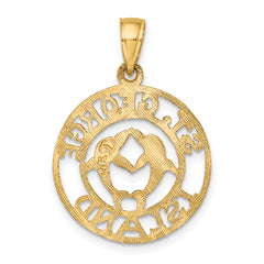14K ST. GEORGE ISLAND w/DOLPHINS Circle Charm