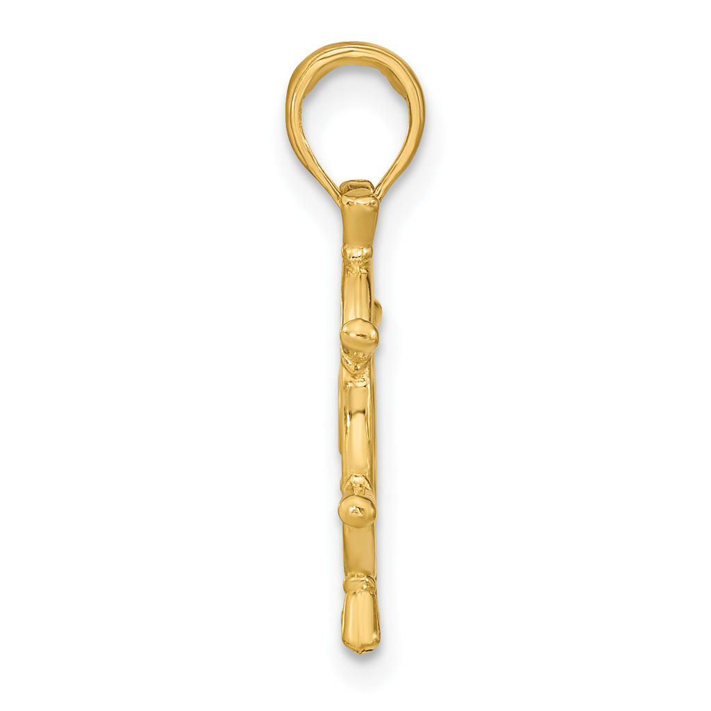 14K 3-D Ships Wheel Charm