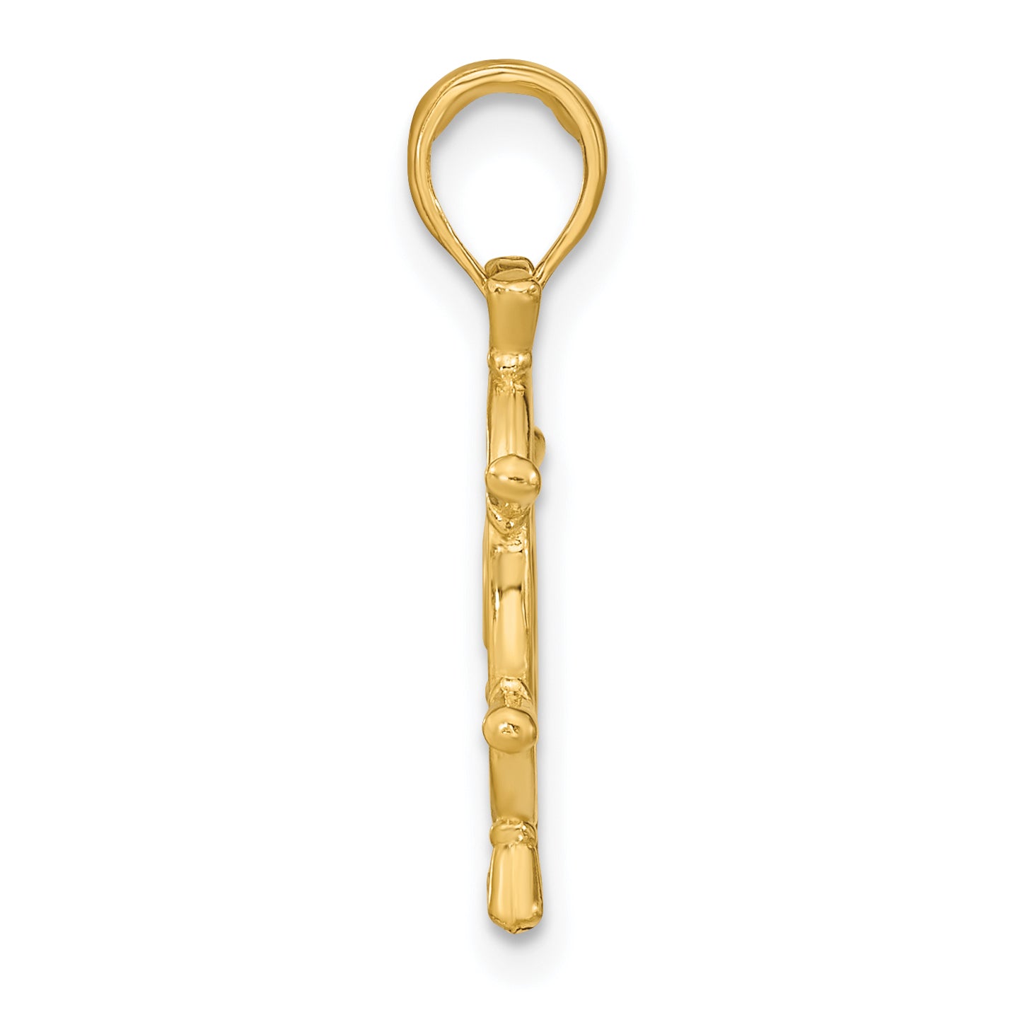 14K 3-D Ships Wheel Charm
