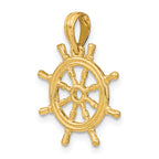 14K 3-D Ships Wheel Charm
