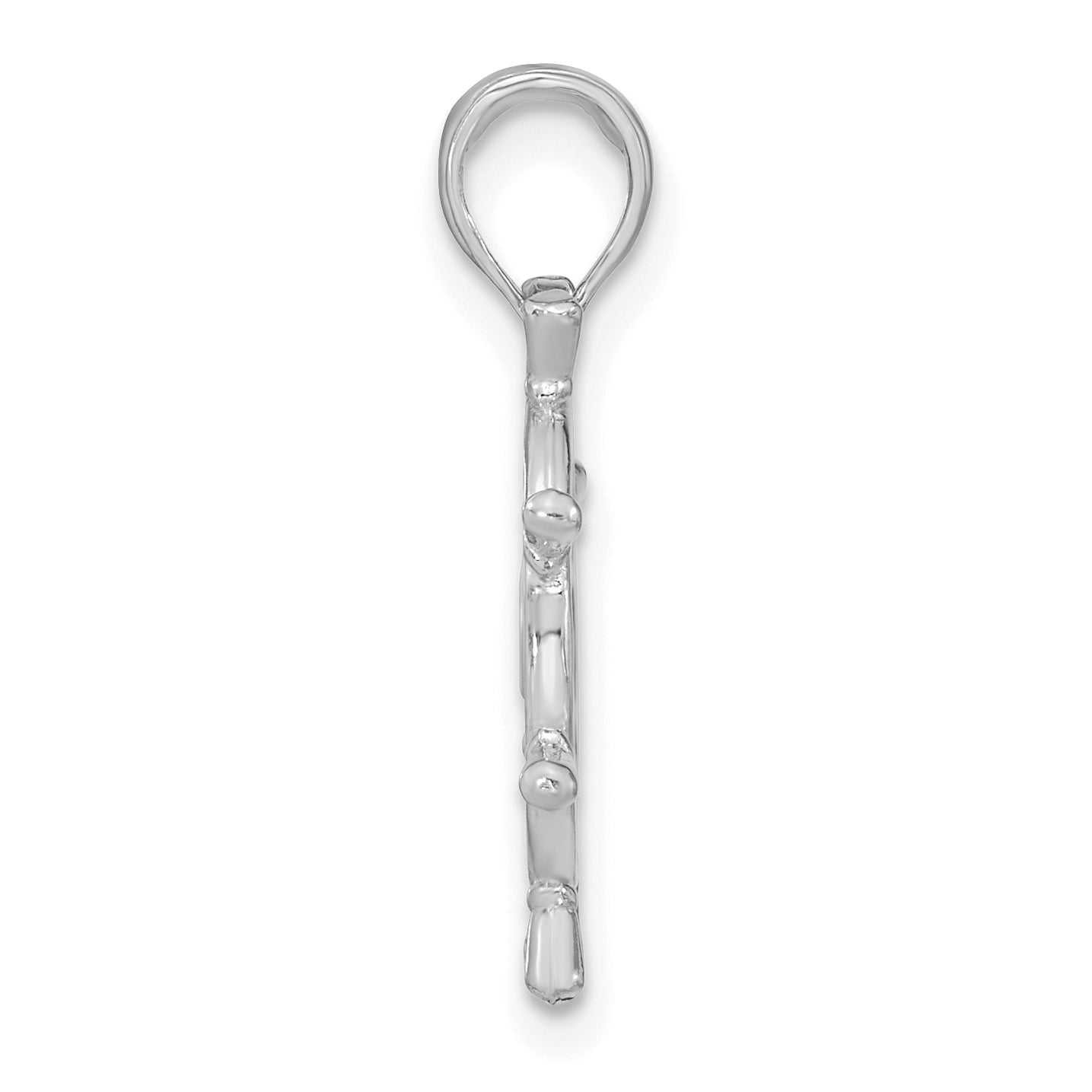14K White Gold 3-D Ships Wheel Charm Secondary image