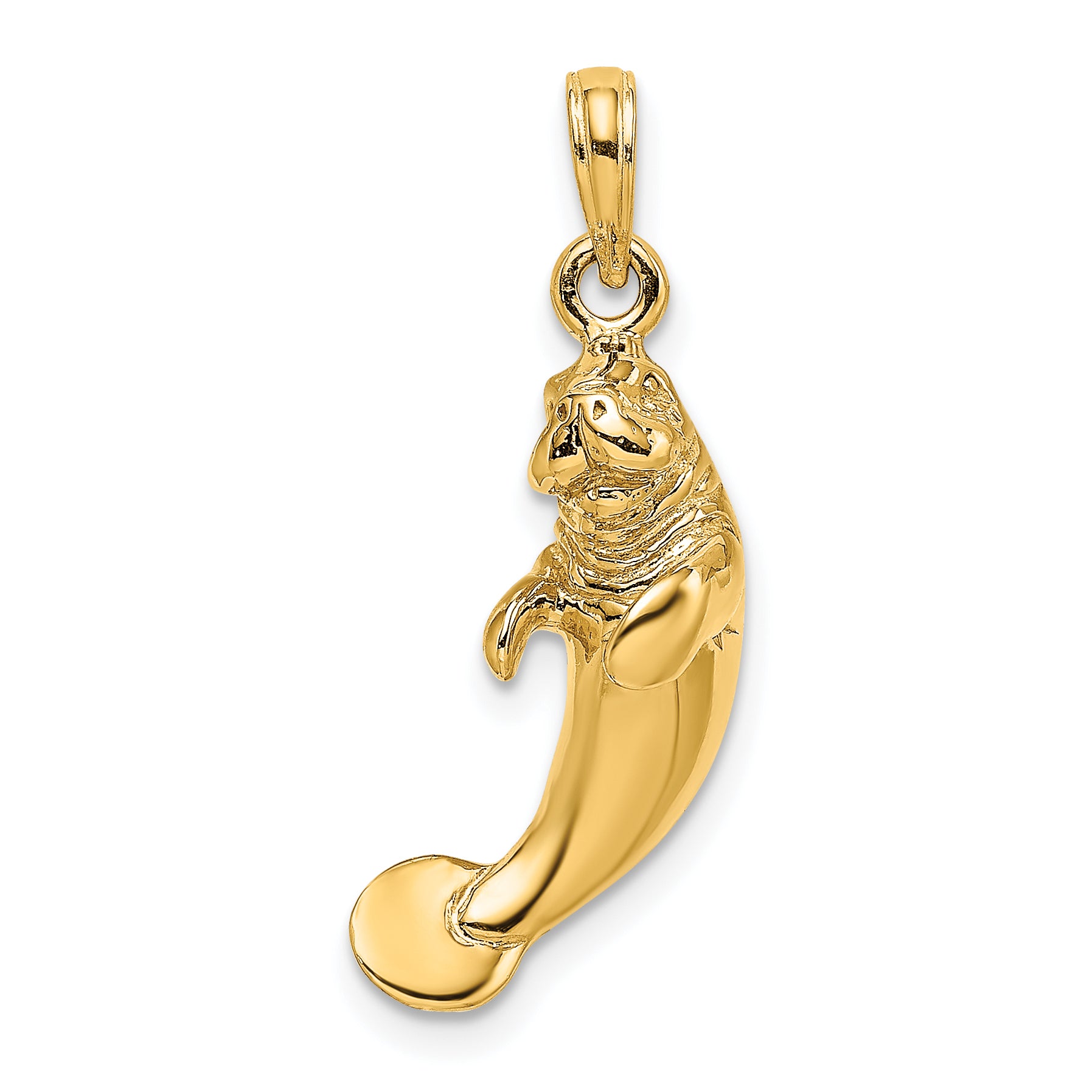 14K 3-D Polished Manatee Charm Main image