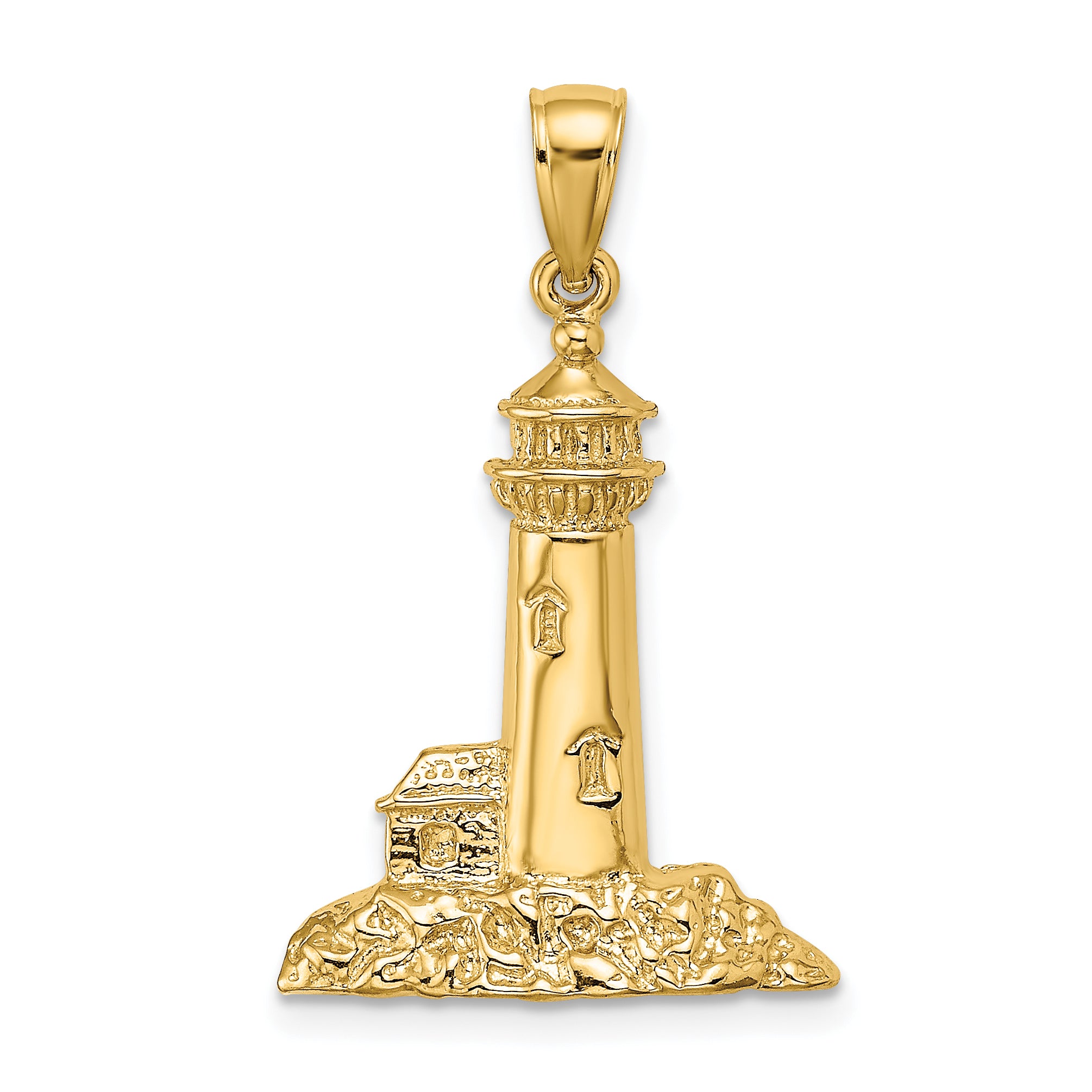 14K Polished Lighthouse Charm Main image