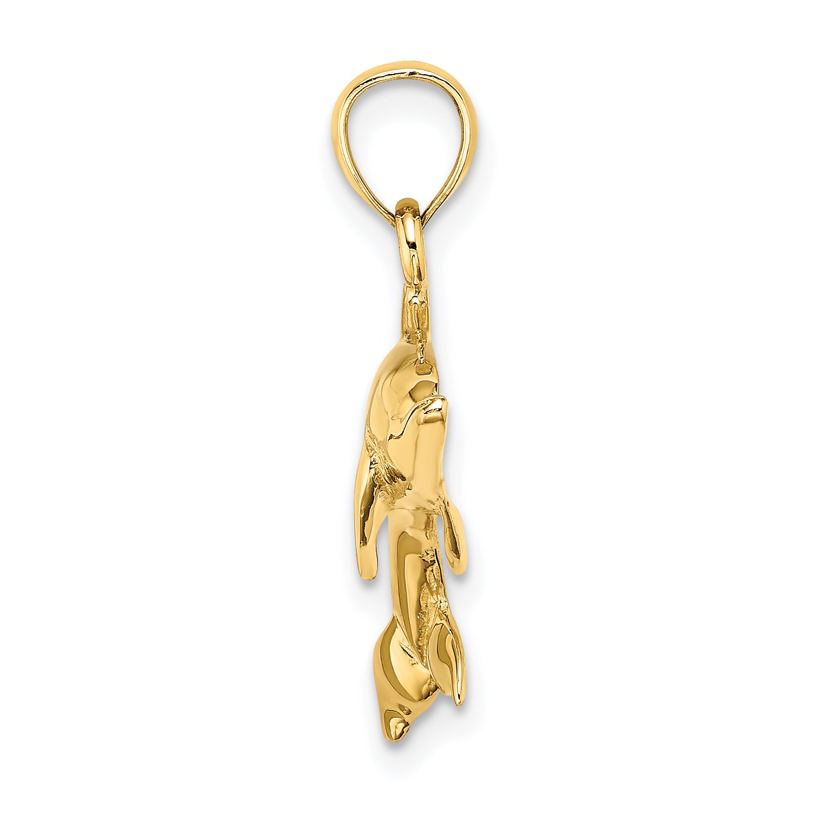 14K Polished Swimming Dolphin Charm Secondary image