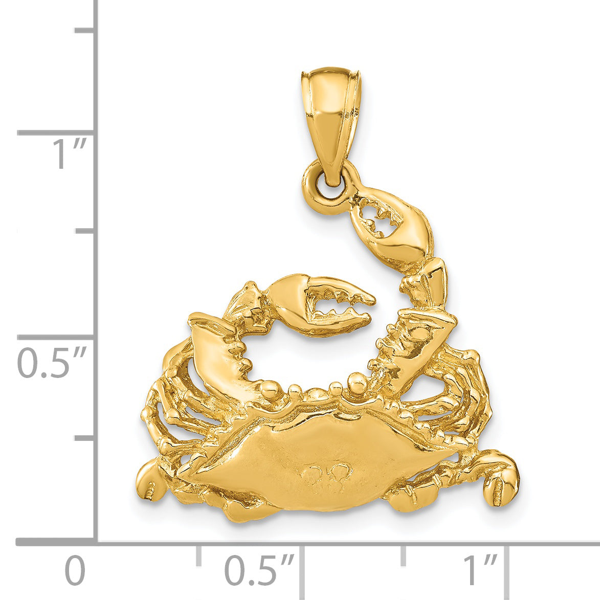 14K Polished Blue Crab Charm Secondary image