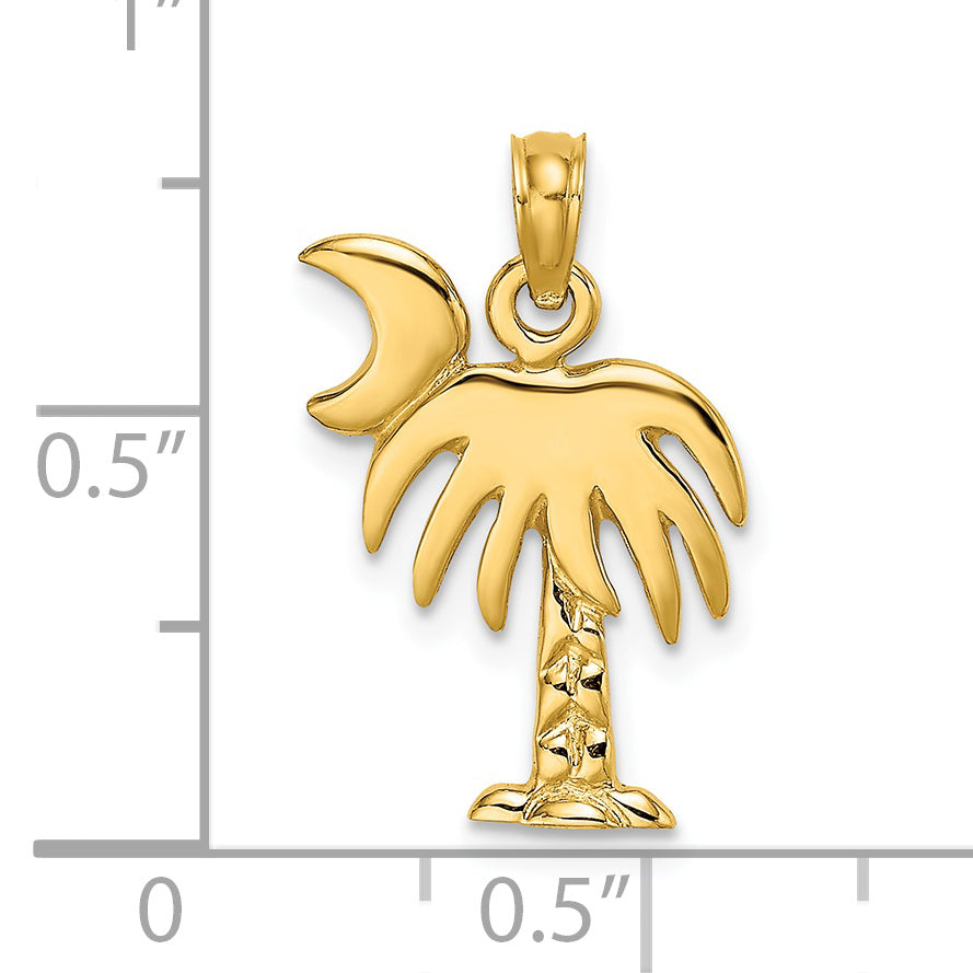 14K Polished Charleston Palm Tree Charm