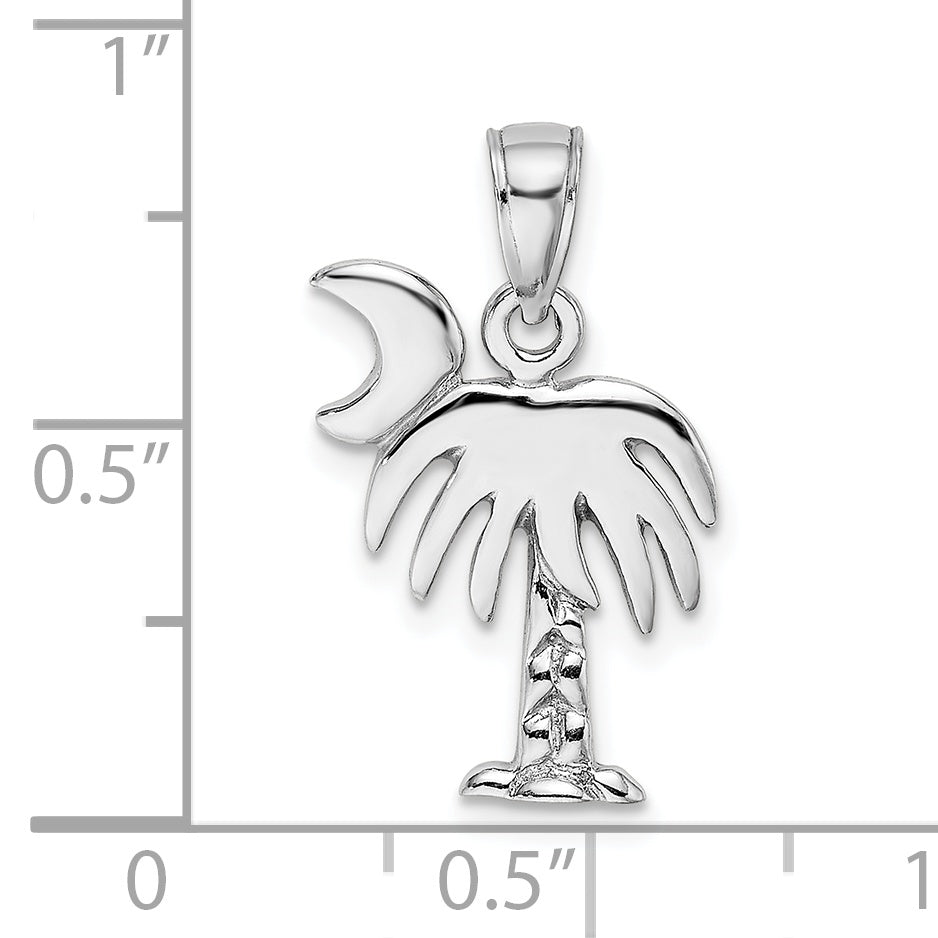 14K White Gold Polished Charleston Palm Tree Charm