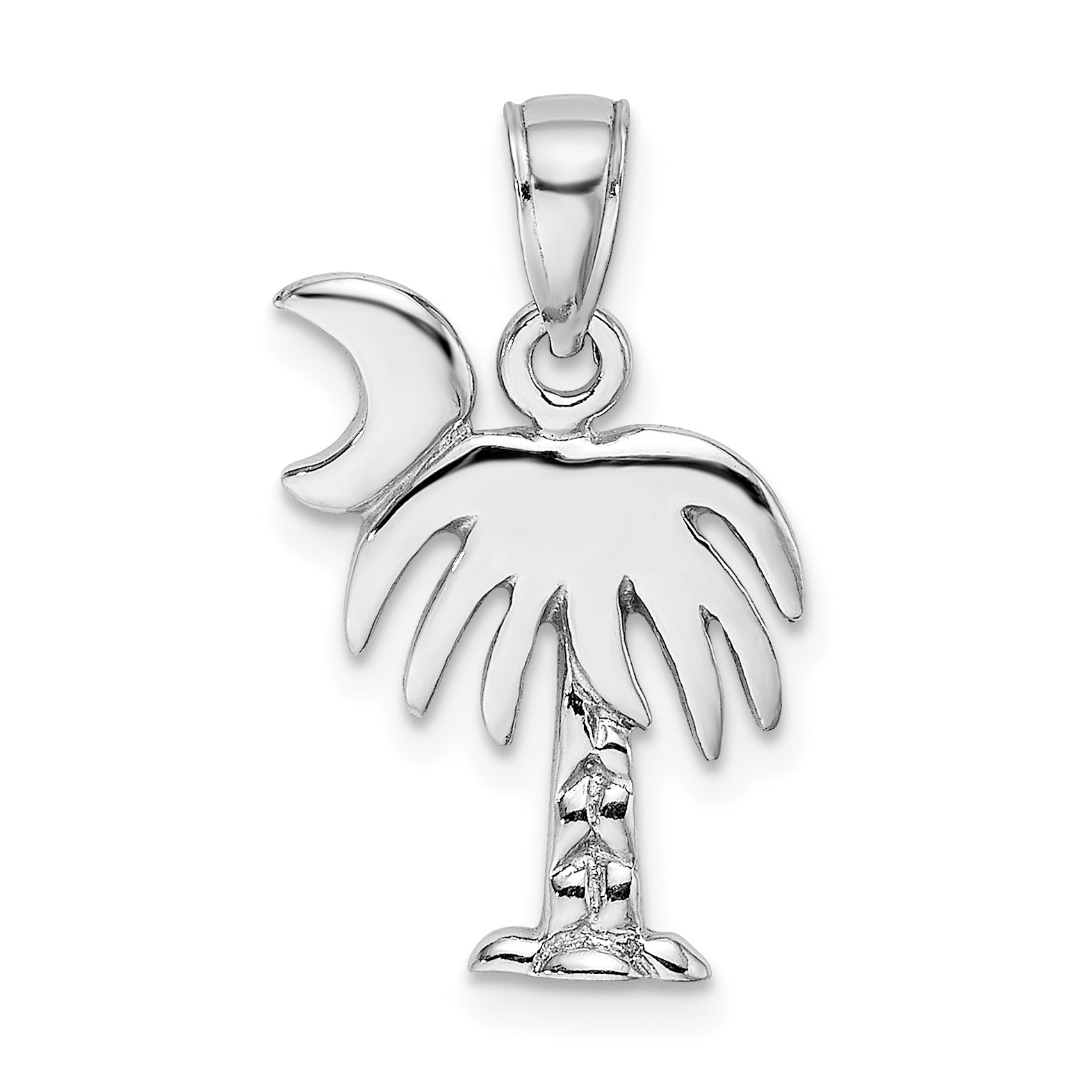 14K White Gold Polished Charleston Palm Tree Charm Main image