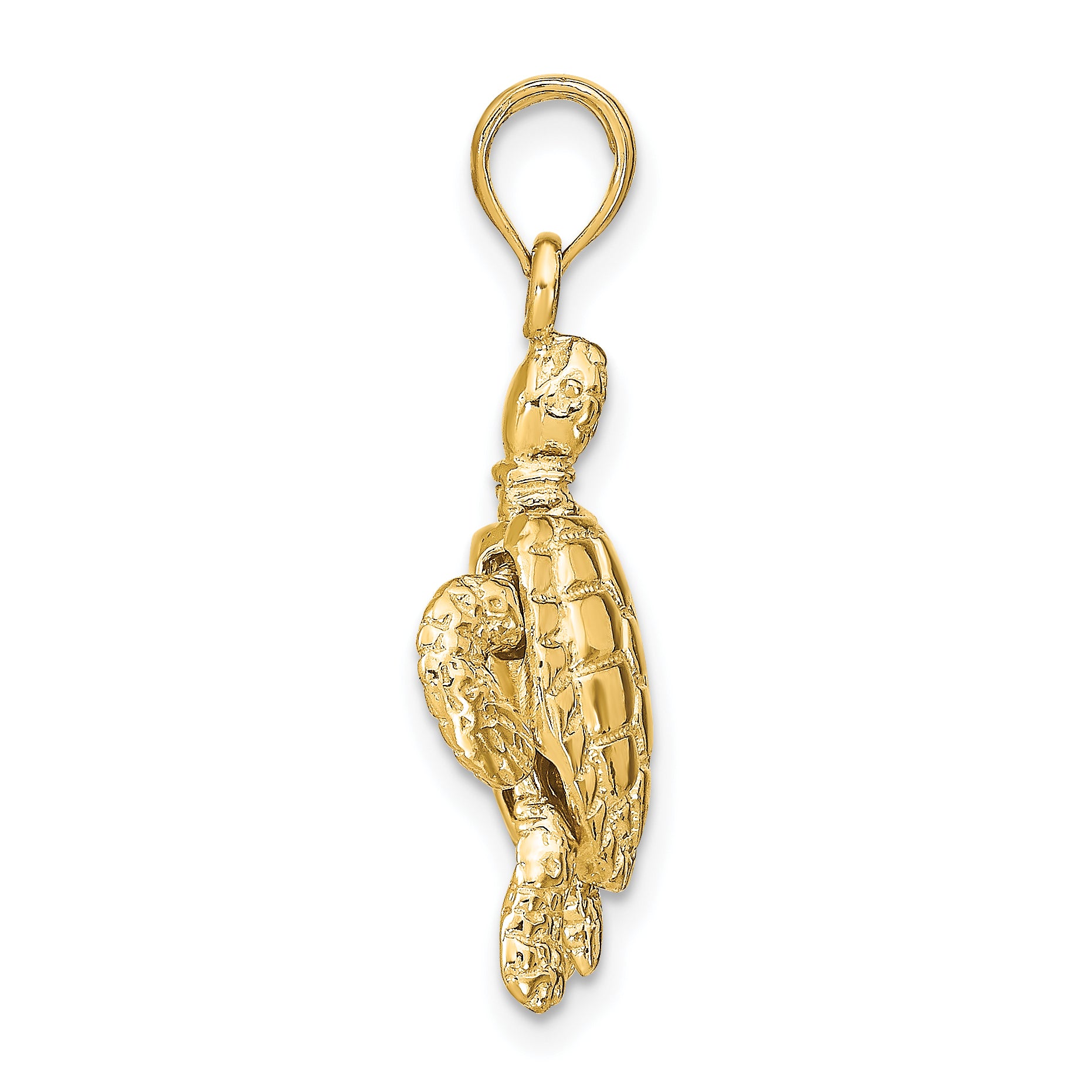 14K 3-D Sea Turtle with Moveable Head and Legs Charm Secondary image