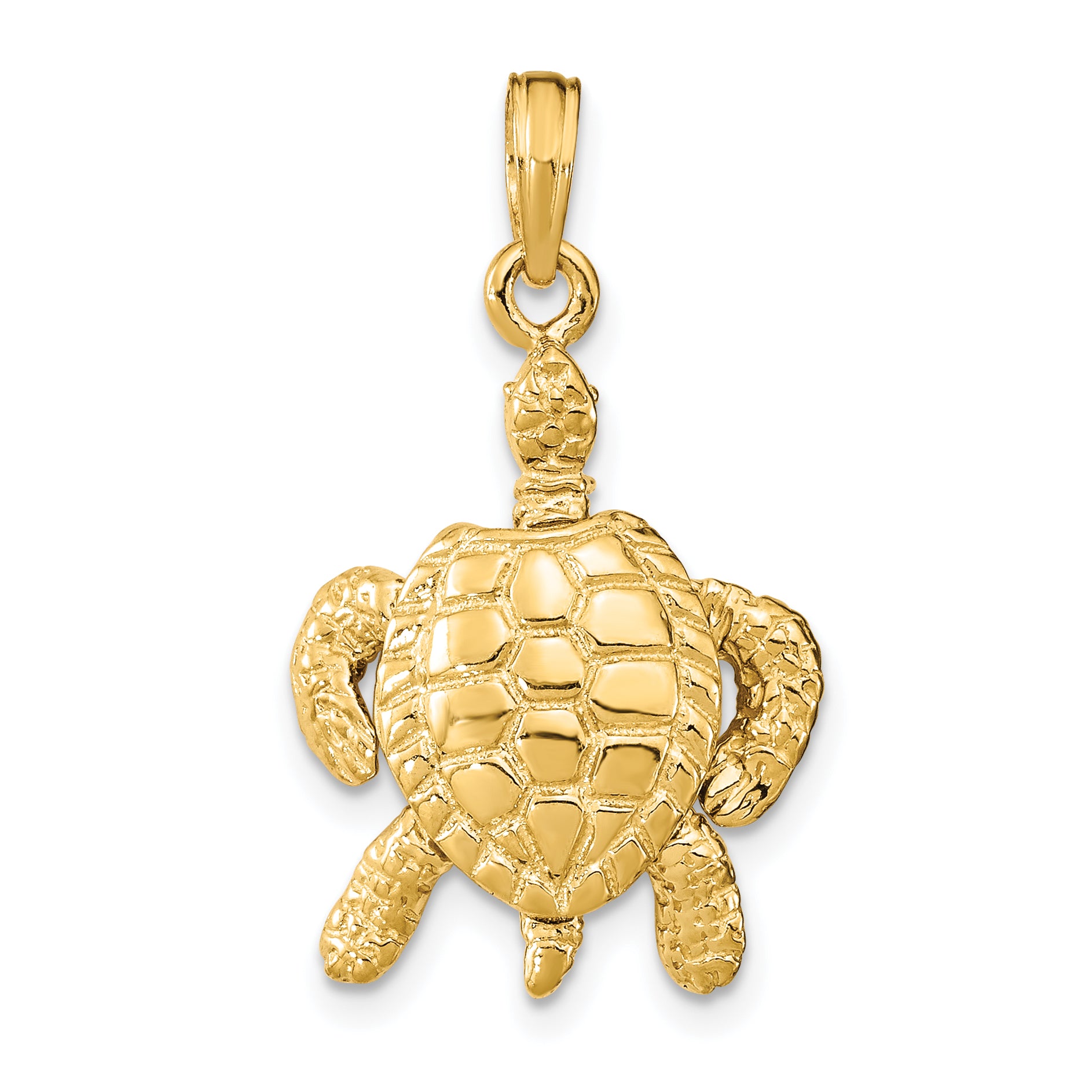 14K 3-D Sea Turtle with Moveable Head and Legs Charm Main image
