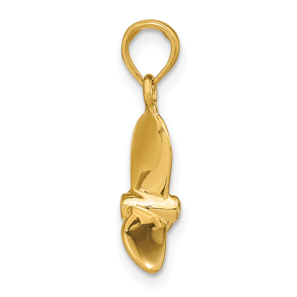 14K 3-D w/ 3 Blades Propeller Charm