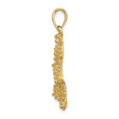 14K Textured Starfish Charm