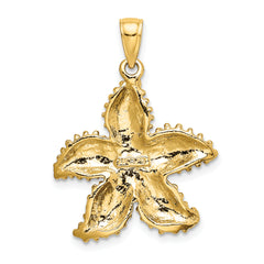 14K Textured Starfish Charm