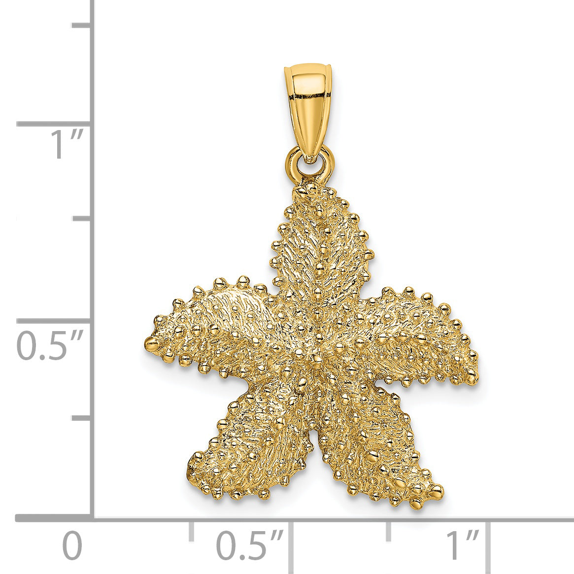 14K Textured Starfish Charm
