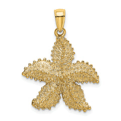 14K Textured Starfish Charm