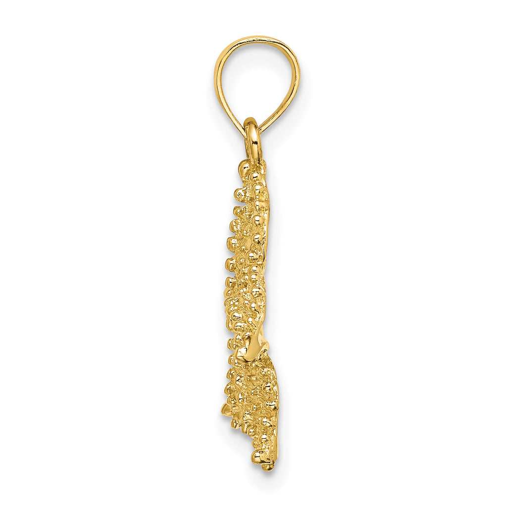 14K Textured Starfish Charm