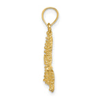 14K Textured Starfish Charm