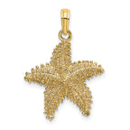 14K Beaded Textured Starfish Charm