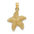 14K Beaded Textured Starfish Charm