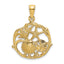 14K Shell Cluster In Circle Charm