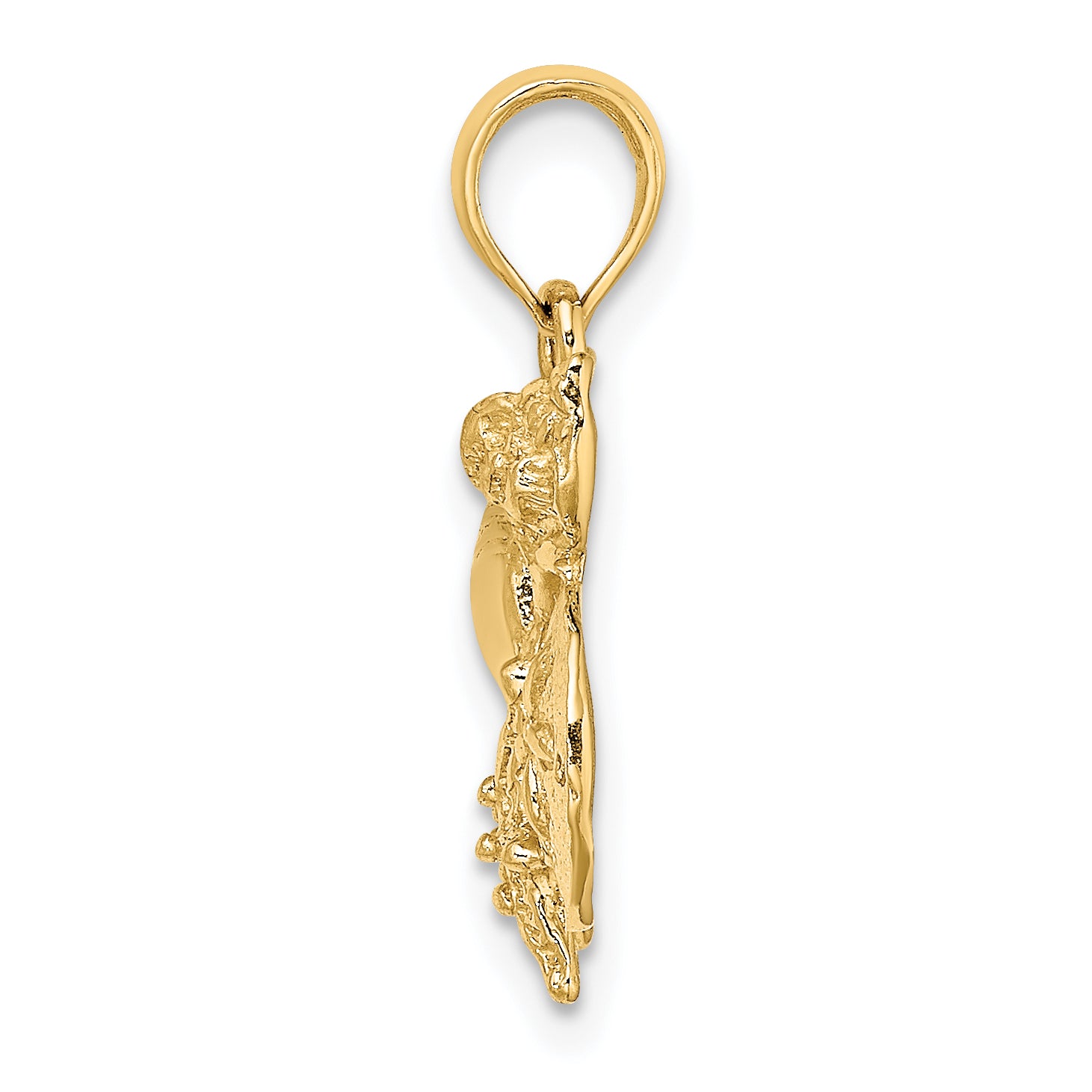 14K Polished Shell, Starfish and Sand Dollar Cluster Charm Secondary image