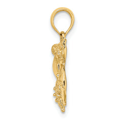 14K Polished Shell, Starfish and Sand Dollar Cluster Charm