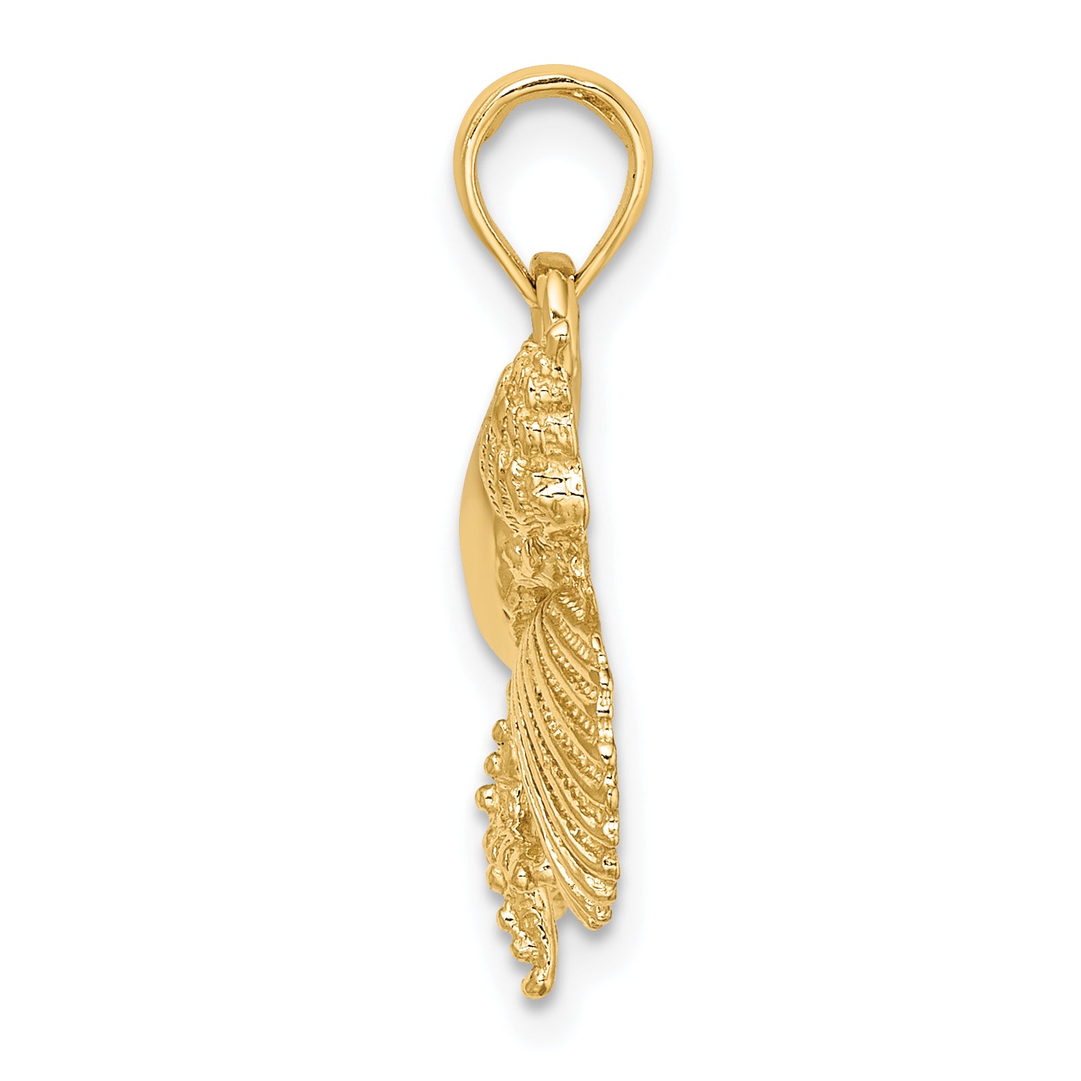 14K Textured Shell Cluster and Starfish Charm Secondary image