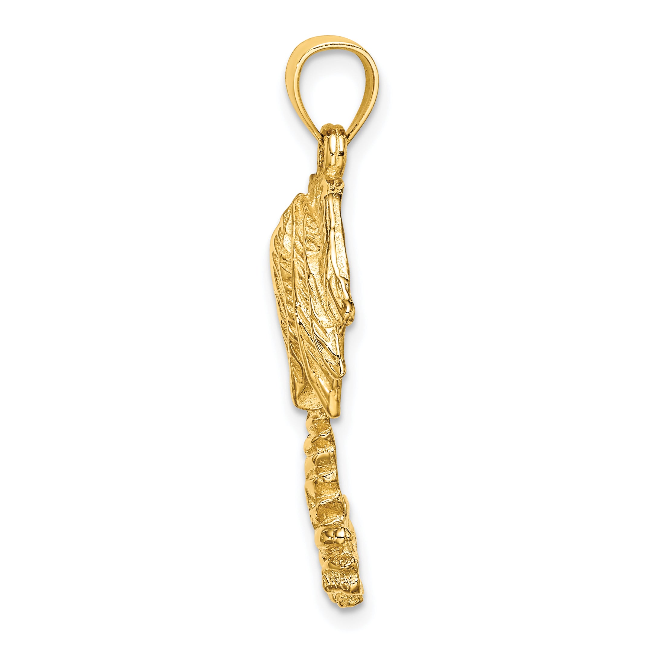 14K 2-D Textured Single Palm Tree Charm Secondary image