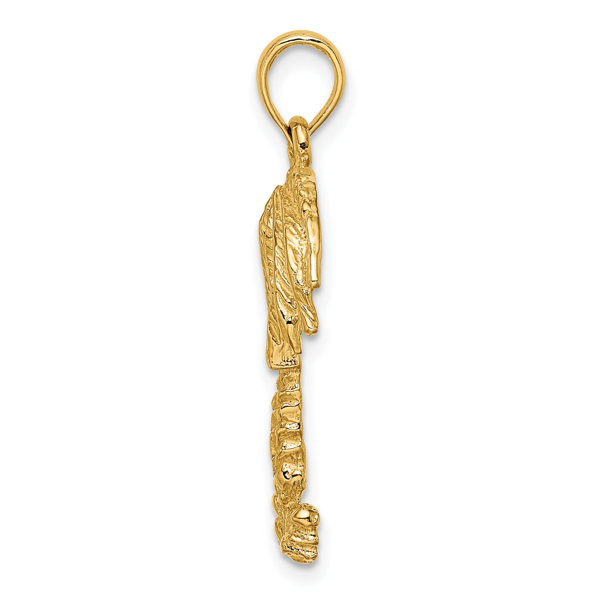 14K 2-D Textured Single Palm Tree Charm Secondary image