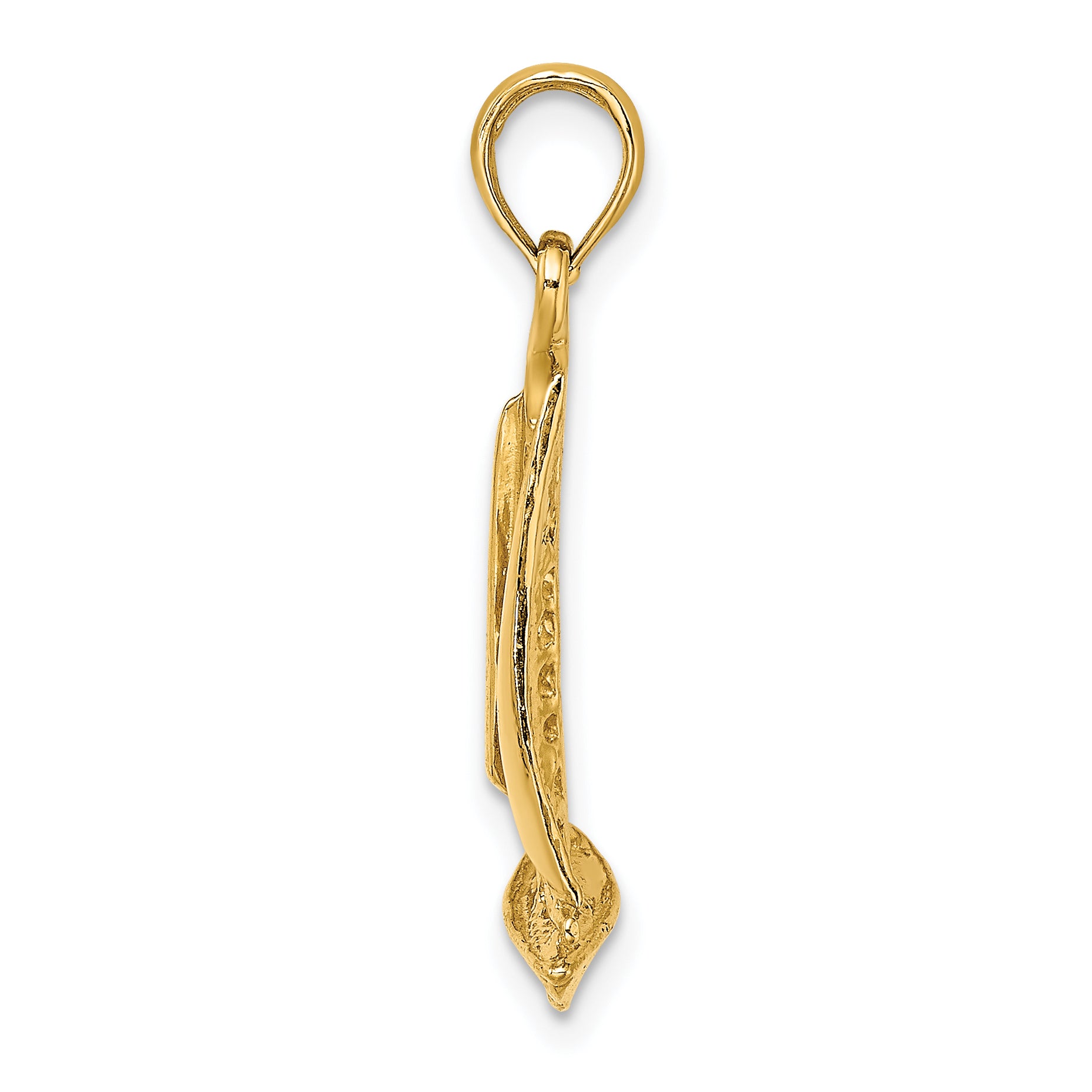 14K 3-D Polished Sailboat Charm Secondary image
